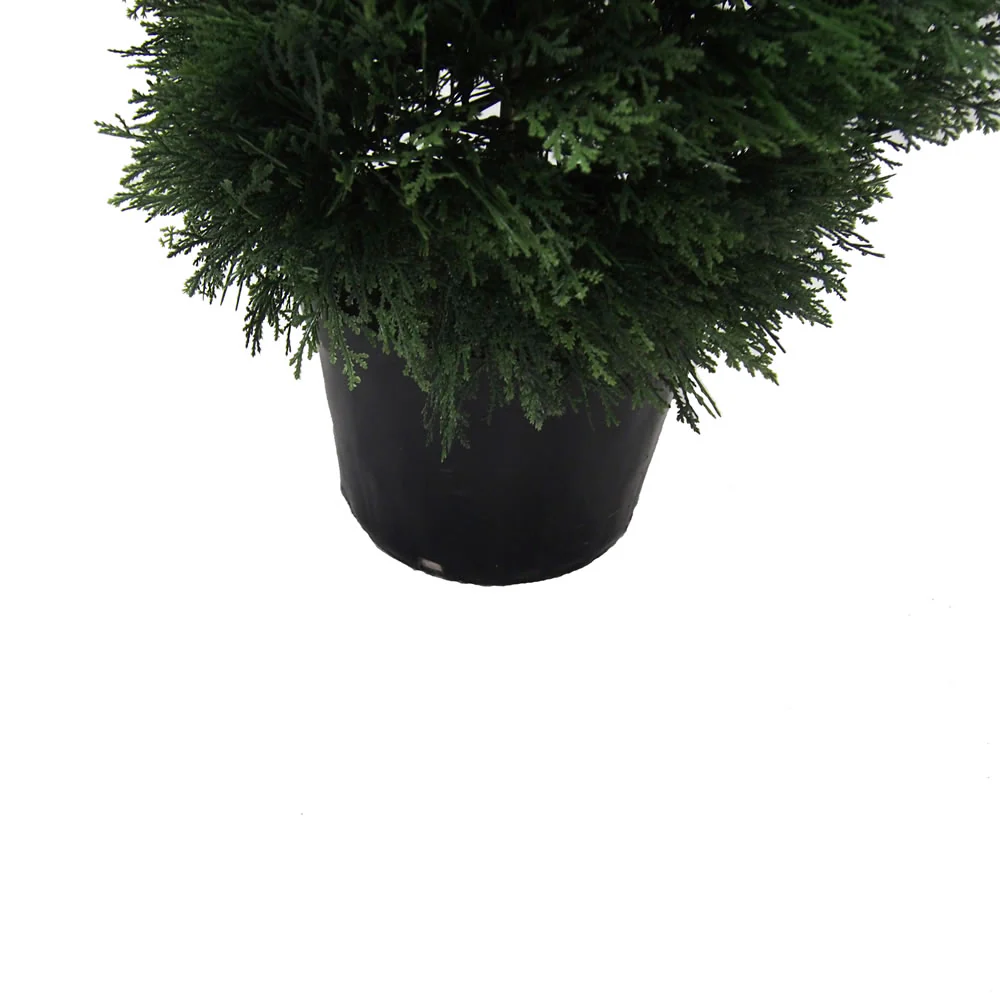 Vickerman 5' Artificial Potted Green Cedar Spiral Tree. - Cheap-Us