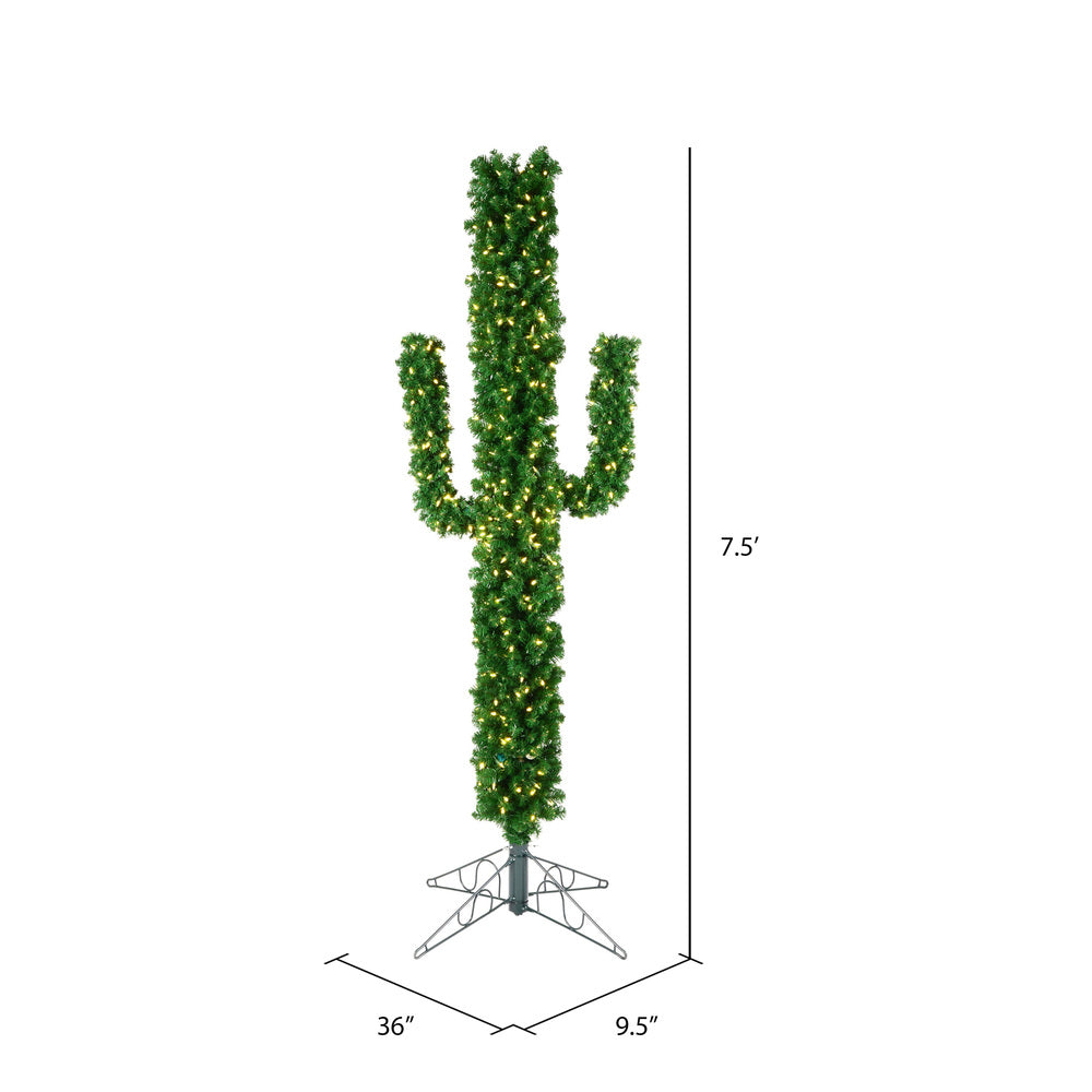 Vickerman 7.5' Cactus Pine Artificial Christmas Tree Warm White Dura-Lit LED Lights - Cheap-Us
