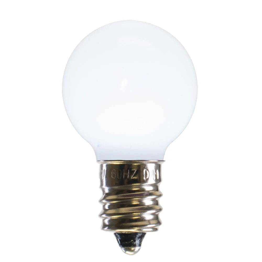 Vickerman G30 Cool White Ceramic LED Nickel Base Bulb E12 120V  .6 Watts 25 Bulbs per Pack. - Cheap-Us