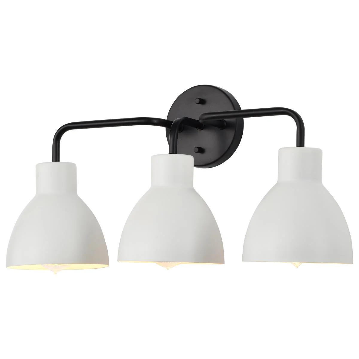 60-6786 SLOAN 3 LIGHT VANITY Sloan - 3 Light Vanity; Matte Black Finish with White Shade - Cheap-Us