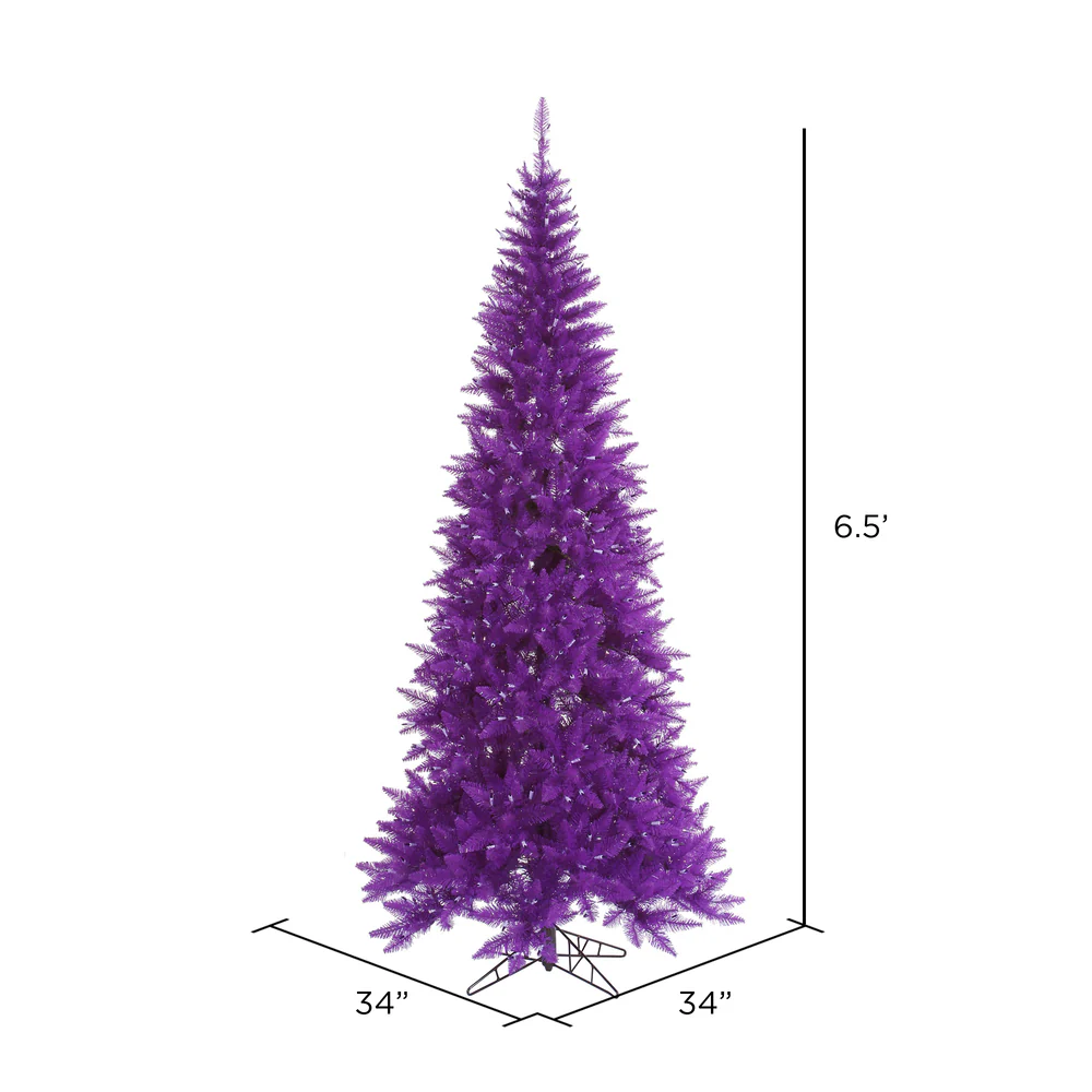 Vickerman 6.5' Purple Fir Slim Artificial Christmas Tree Unlit - Cheap-Us