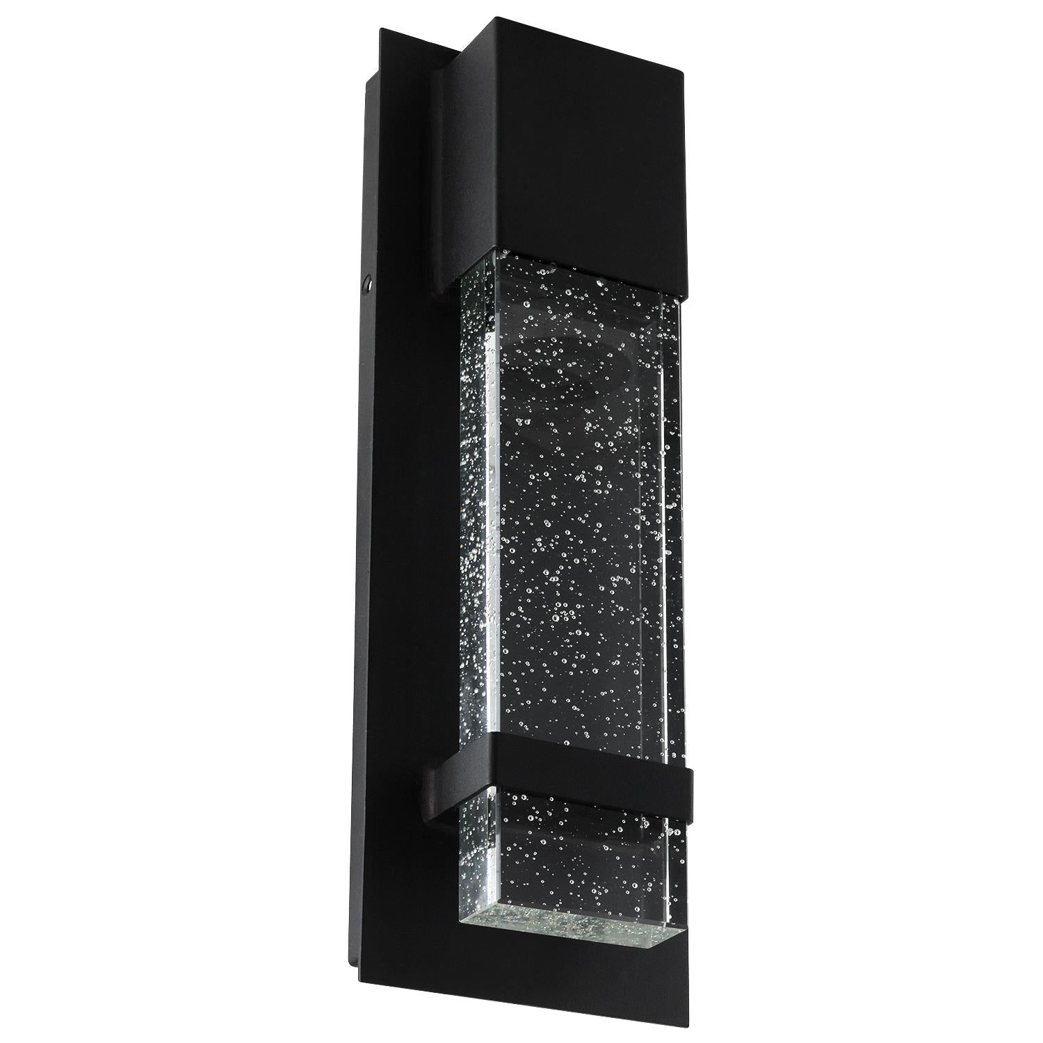 Sunlite LED Wall Sconce, Black Metal Frame with Raindrop Effect Glass Panel,  4.75