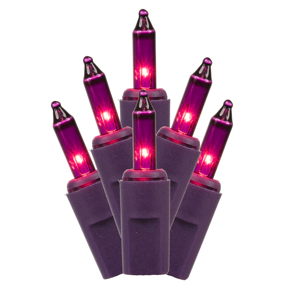 Vickerman 35 LED Mauve Dura-Lit Light on Mauve Wire, 26' Christmas Light Strand - Cheap-Us