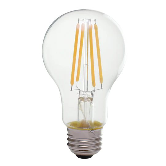 Luxrite LED A19 Light Bulb, E26 Medium Base, 12W, 5000K - Bright White, 1600 Lumens, 80 CRI, Clear Glass Filament Finish, Dimmable (LR21663) - Cheap-Us
