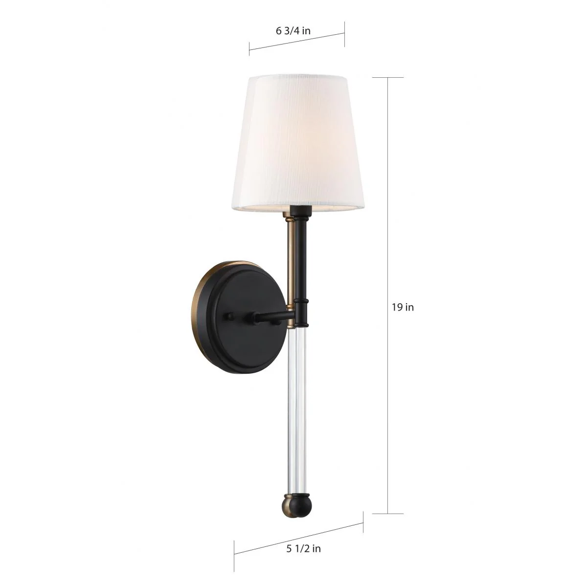 60-6689 OLMSTEAD 1 LIGHT WALL SCONCE Olmstead - 1 Light Wall Sconce - with White Linen Shade - Aged Bronze Finish - Cheap-Us