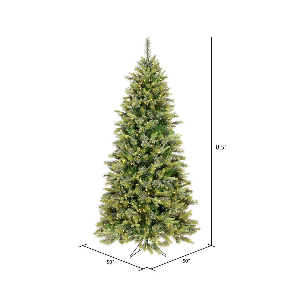 Vickerman 8.5' Cashmere Slim Artificial Christmas Tree Warm White Dura-Lit® LED Lights - Cheap-Us