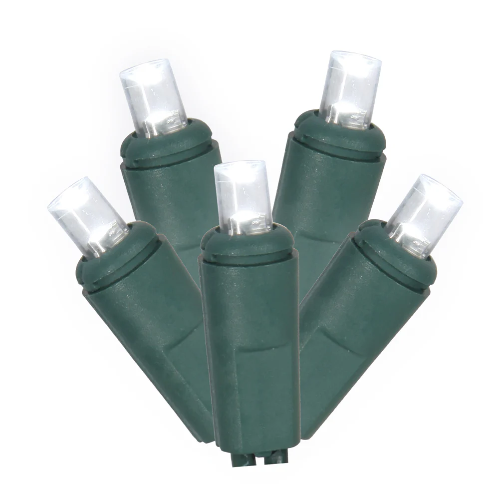 Vickerman 50 Pure White Twinkle Wide Angle LED Light on Green Wire, 25' Light Strand.- 2 Pack - Cheap-Us