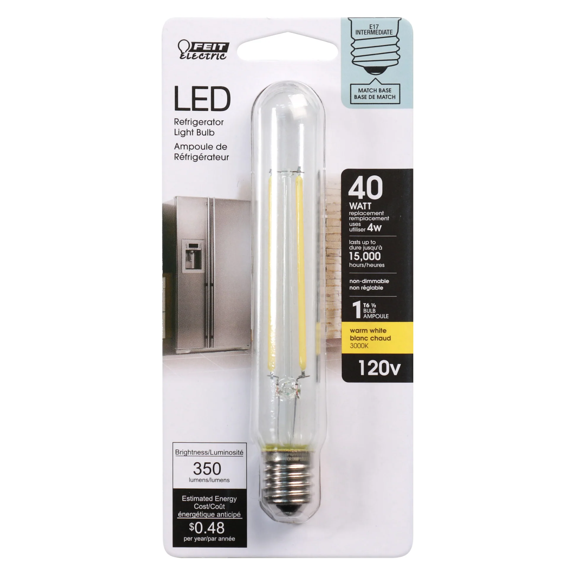 40-Watt Equivalent E17 Base T6 1/2 Specialty LED - Cheap-Us