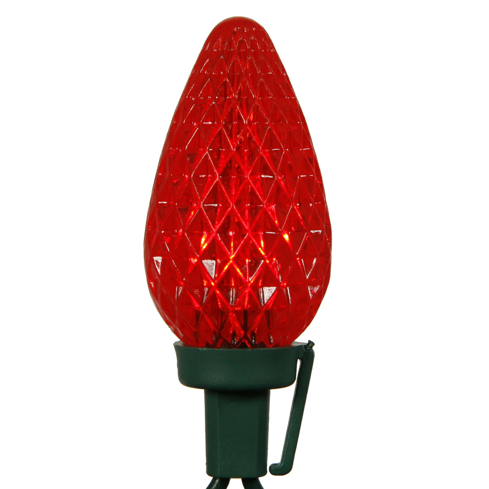 Vickerman 25 Red C9 LED Light on Green Wire 16' Christmas Single Mold Light Strand - Cheap-Us