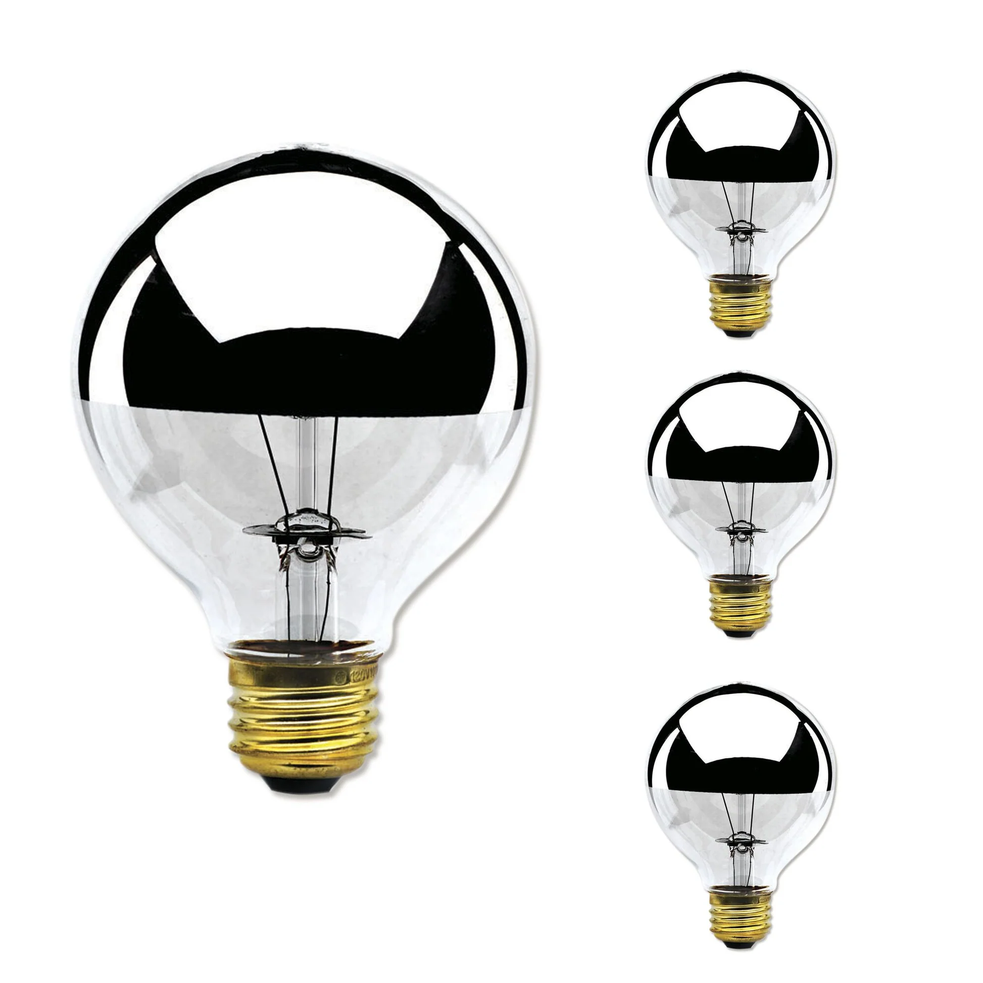 BULBRITE INCANDESCENT G25 MEDIUM SCREW (E26) 40W DIMMABLE LIGHT BULB 2700K/WARM WHITE HALF MIRROR 6PK (712334) - Cheap-Us