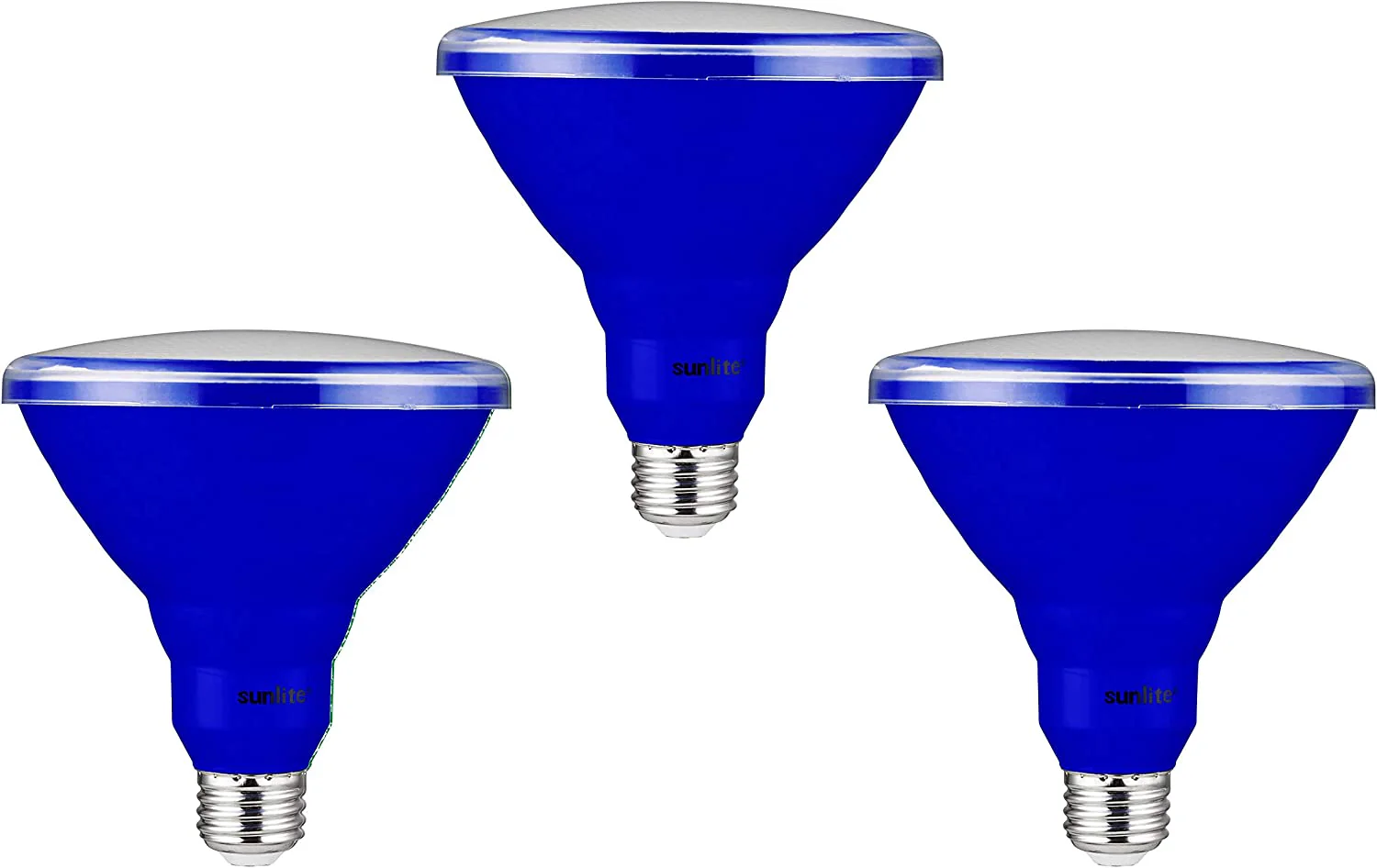 Sunlite 81477 LED PAR38 Colored Recessed Light Bulb, 15 watt (75W Equivalent), Medium (E26) Base, Floodlight, ETL Listed, Blue, Pack of 3 - Cheap-Us