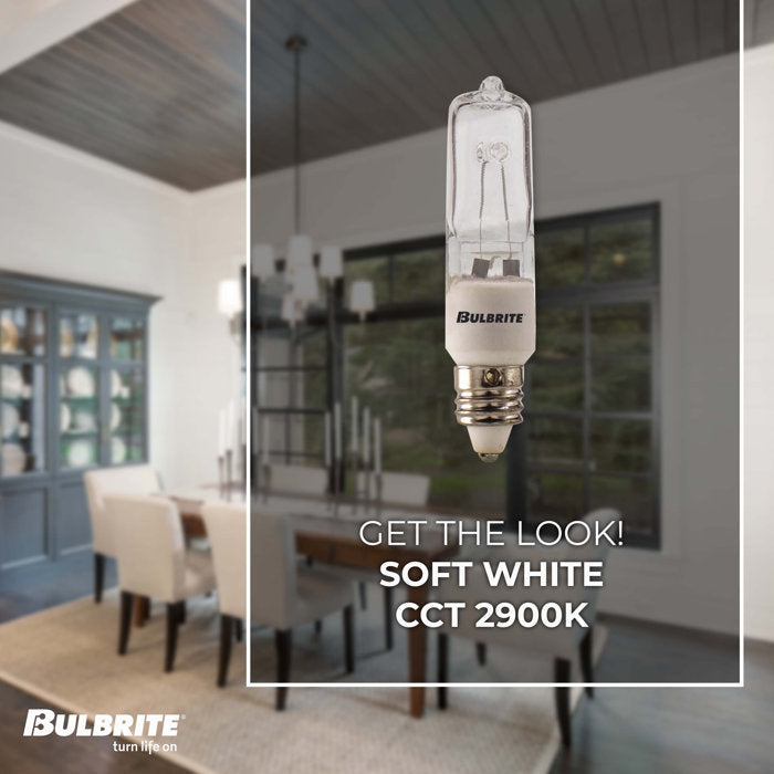 BULBRITE HALOGEN T4 MINI-CANDELABRA SCREW (E11) 35W DIMMABLE LIGHT BULB 2900K/SOFT WHITE 5PK (610035) - Cheap-Us