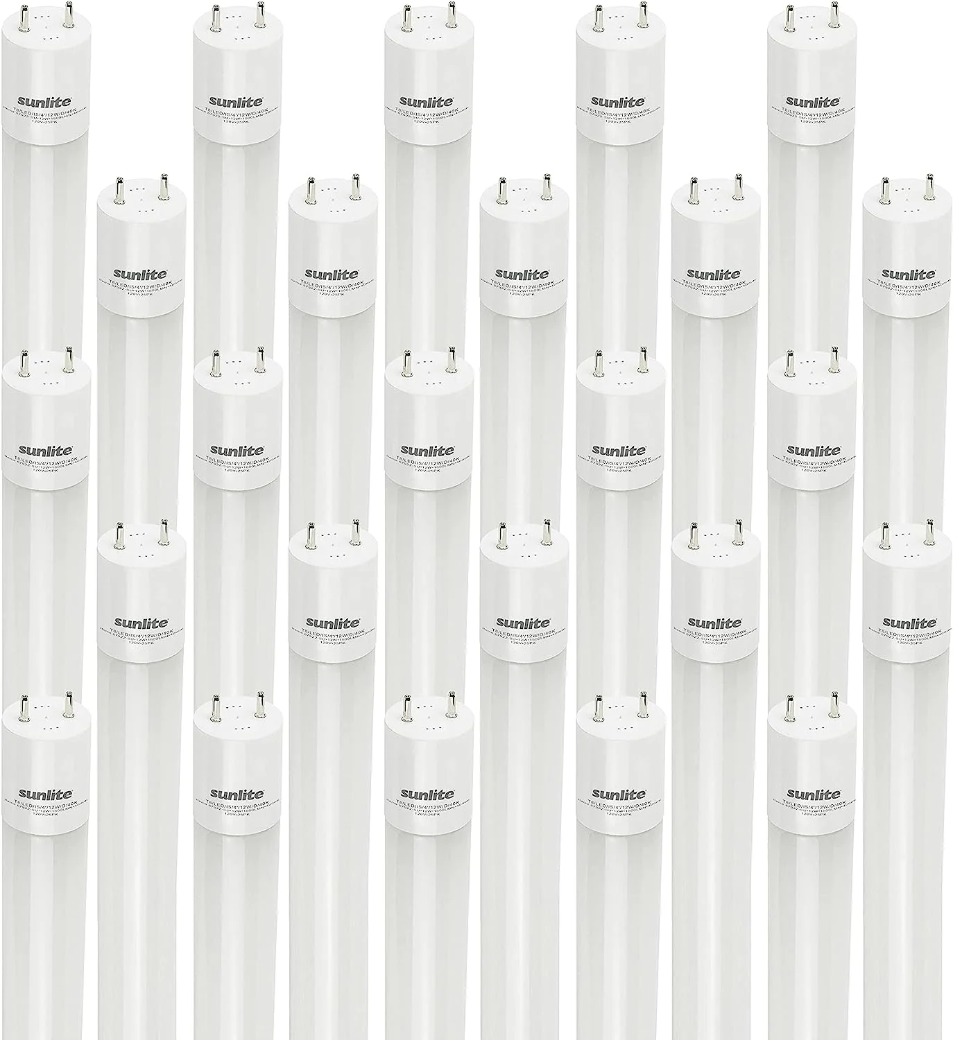Sunlite 87922 LED T8 Plug & Play Light Tube (Type A) 4 ft, 12 Watt (32W Equivalent) 1800 Lumens, Medium G13 Bi-Pin Base, Dual End Connection, Electronic Ballast Compatible, 4000K Cool White, 25 Pack - Cheap-Us