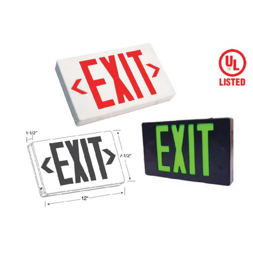 Westgate Remote Capable LED Exit SGL/DBL Face Univ. Red Letters Black Housing, 120/277V, LED Exit & Emergency Lighting, 3.2W, Black Finish - Cheap-Us