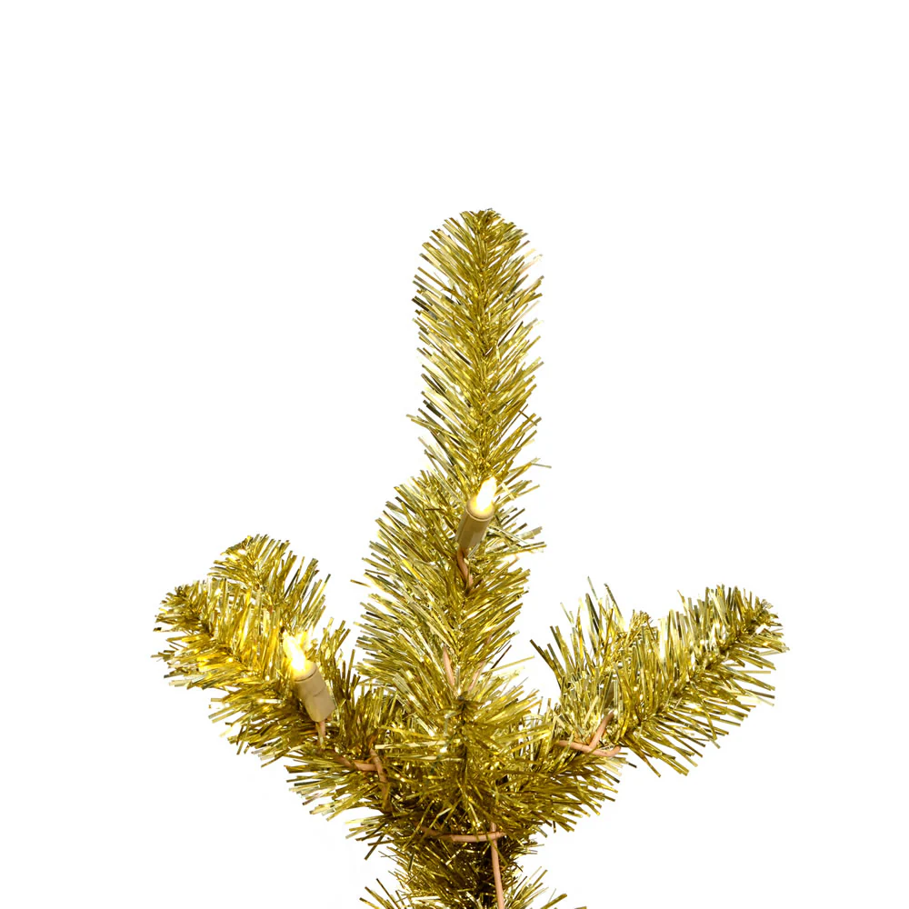 Vickerman 6' Champagne Upside Down Artificial Christmas Tree Warm White Dura-lit LED Lights - Cheap-Us