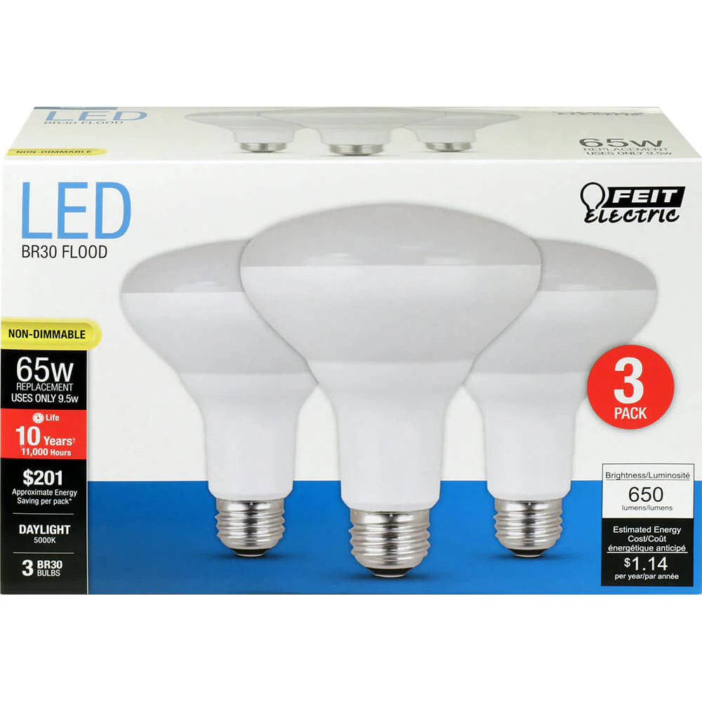 650 Lumen 5000K Non-Dimmable BR30 LED - Cheap-Us