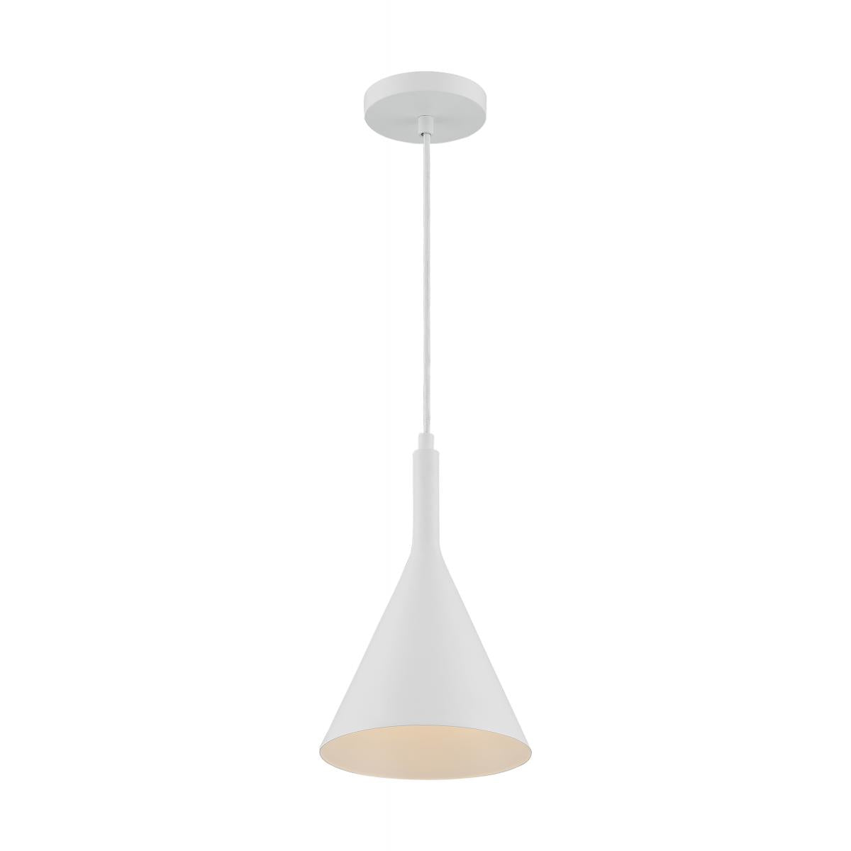 60-7137 LIGHTCAP 1LT SMALL PENDANT Lightcap - 1 Light Pendant with- Matte White Finish - Cheap-Us