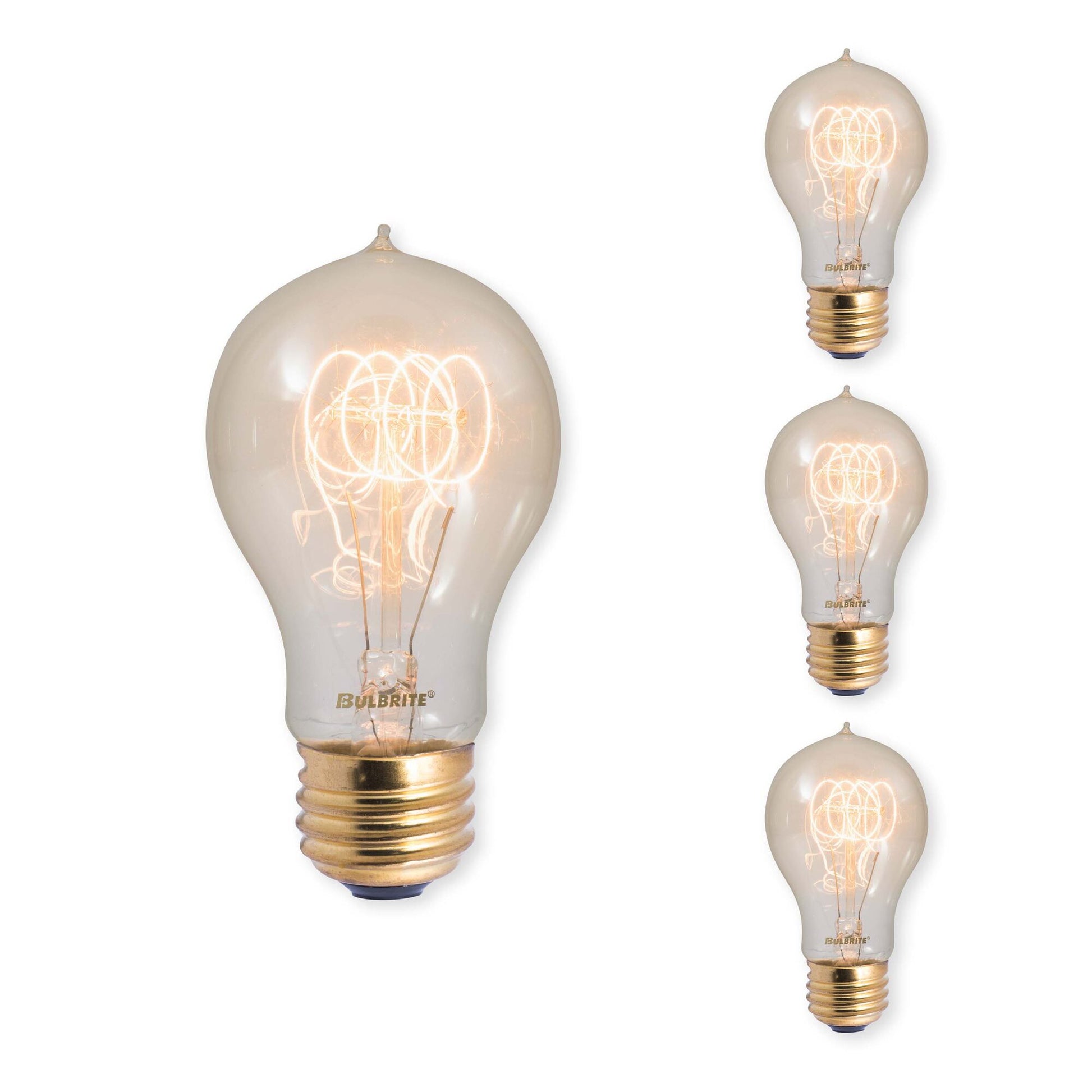 BULBRITE INCANDESCENT A19 MEDIUM SCREW (E26) 40W DIMMABLE NOSTALGIC LIGHT BULB 2200K/AMBER 4PK (134020) - Cheap-Us