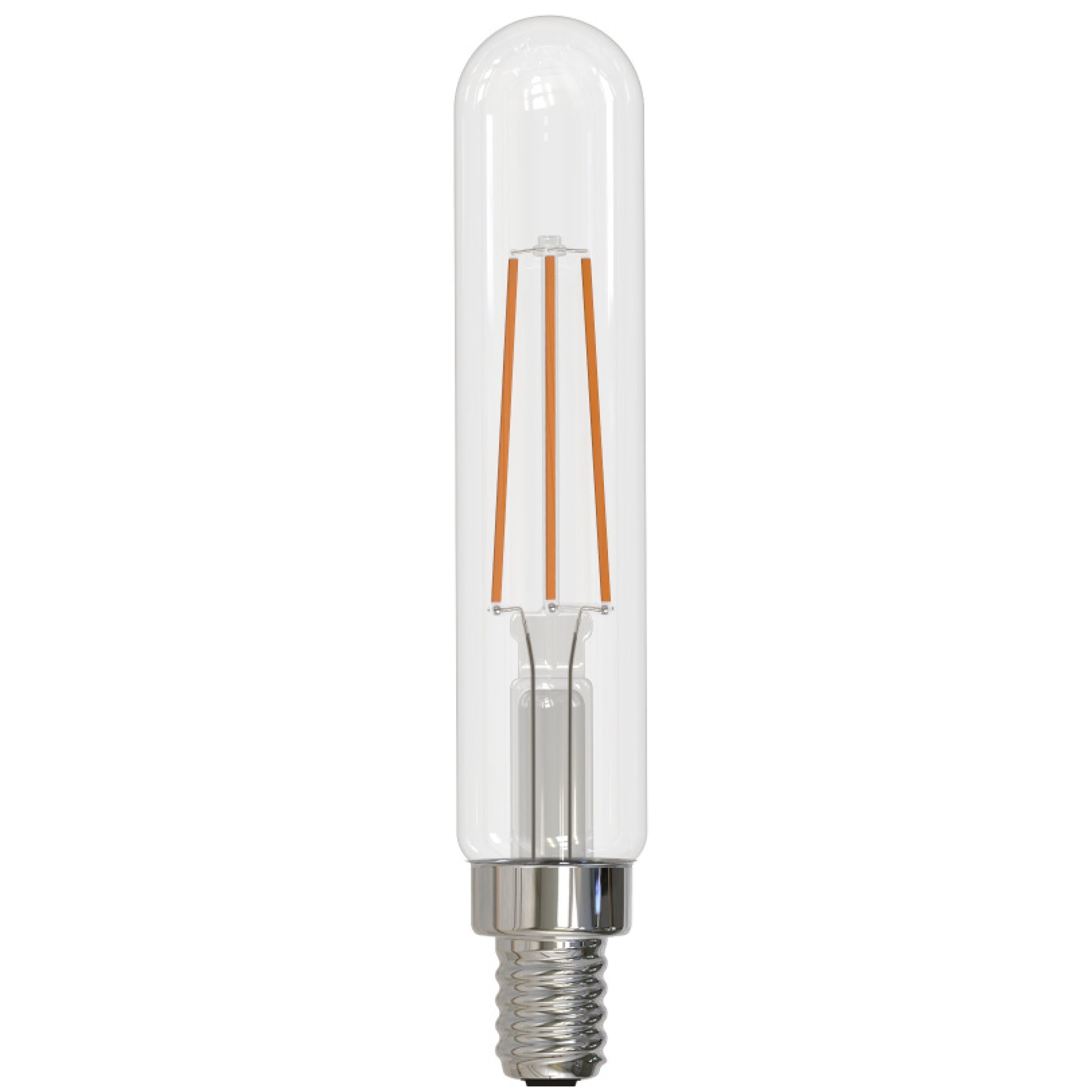 Bulbrite LED Filament 4.5 Watt Dimmable T8 Light Bulb with Clear Glass Finish and Candelabra (E12) Base - 3000K (Soft White Light), 450 Lumens - Cheap-Us