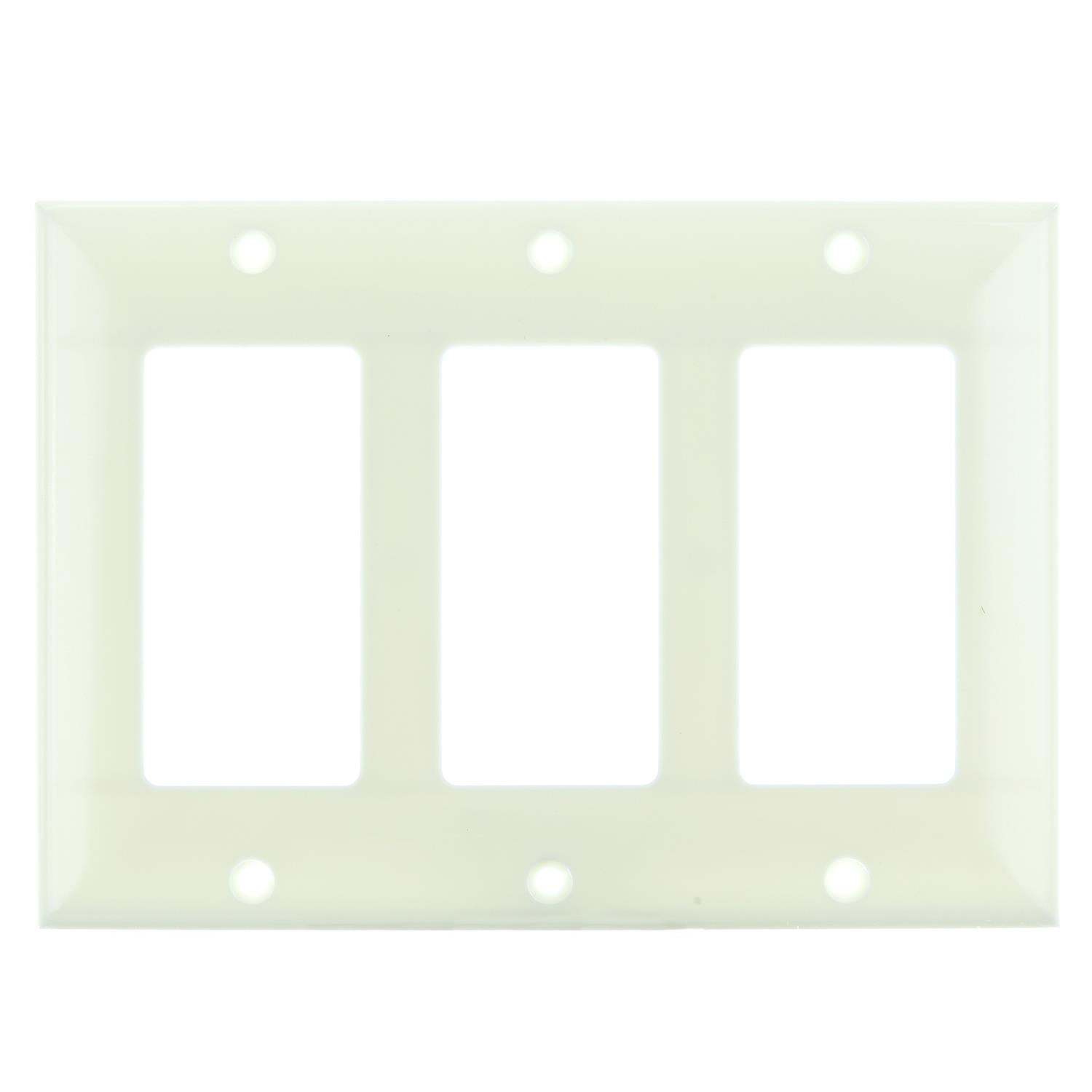 Sunlite E303/A 3 Gang Decorative Switch and Receptacle Plate, Almond - Cheap-Us
