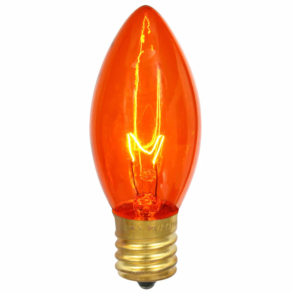 Vickerman C9 Transparent Amber Replacement Bulb, 7 Watt, 130 Volt, UL, E17 Base, - 50 Pack - Cheap-Us