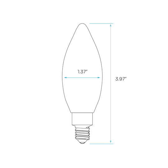 Luxrite LED B11 Colored Filament Torpedo Light Bulb, E12 Candelabra Base, 4.5W, Blue Finish (LR21743) - Cheap-Us