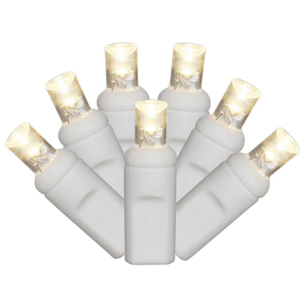 Vickerman 70 Blue-Warm White Wide Angle LED Icicle Light on White Wire 9' Light Strand. - Cheap-Us