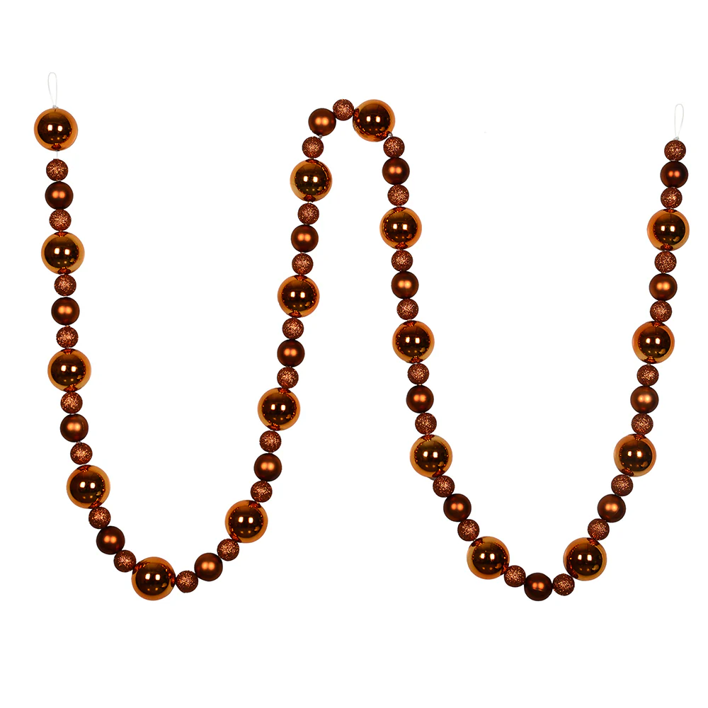 Vickerman 9' Copper Assorted Christmas Ball Ornament Garland - Cheap-Us