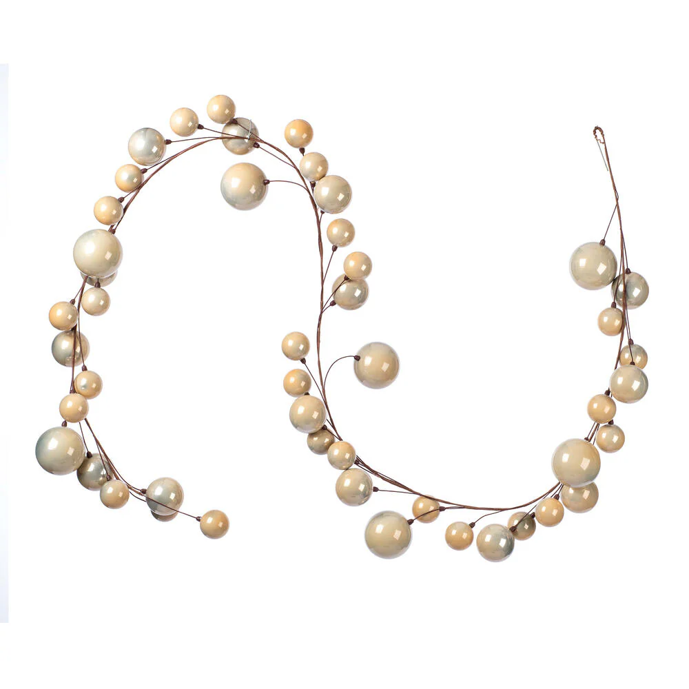 Vickerman 10' Oat Pearl Branch Ball Wire Garland. - Cheap-Us
