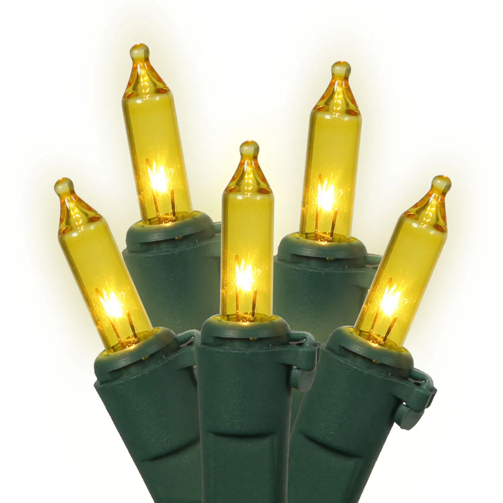 Vickerman 50 Gold Mini Light on Green Wire, 23' Christmas Light Strand- 2 Pack - Cheap-Us