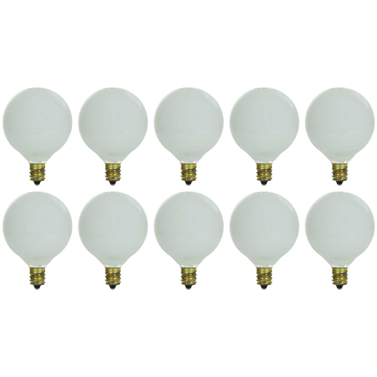 Sunlite 25 Watt G16.5 Globe, Candelabra Base, White - Cheap-Us