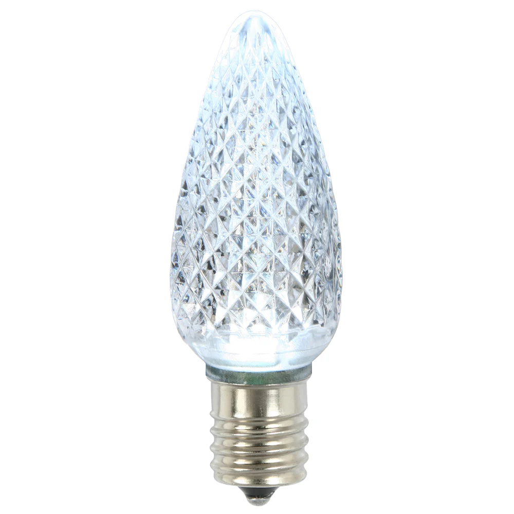 Vickerman C9 LED Cool White Faceted Twinkle  Replacement Bulb 120V  .96 Watts 25 Bulbs per bag - Cheap-Us