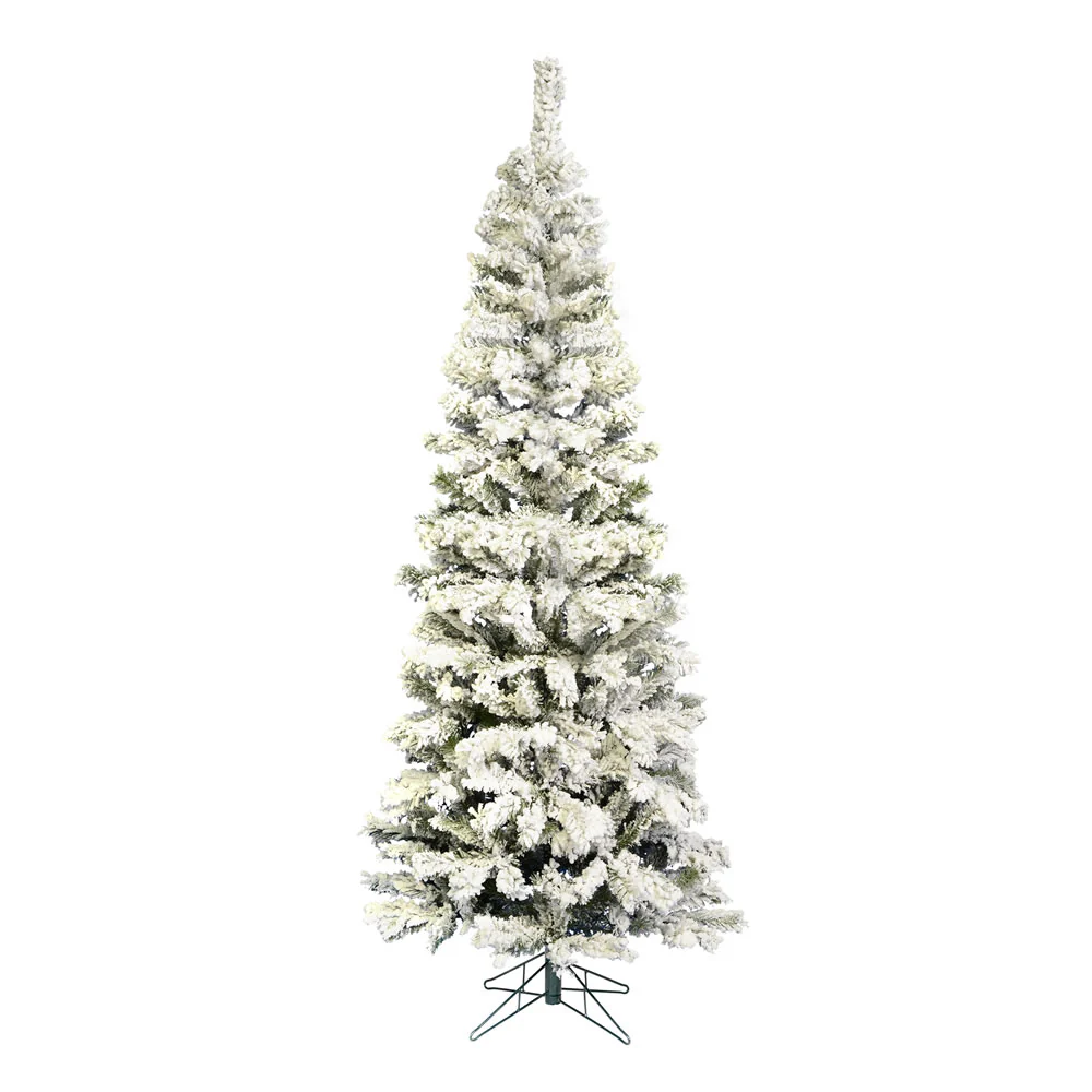Vickerman 5.5' Flocked Pacific Artificial Christmas Tree Unlit - Cheap-Us