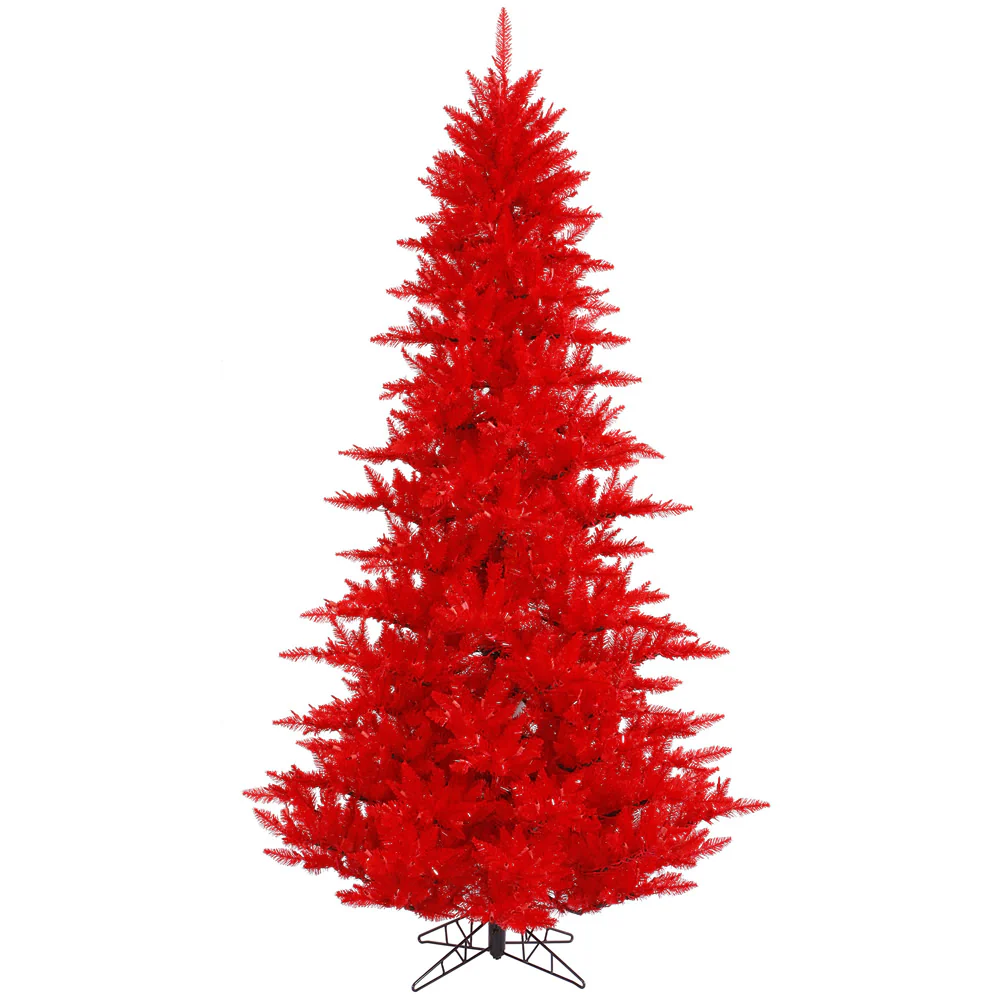 Vickerman 9' Red Fir Artificial Christmas Tree Unlit - Cheap-Us