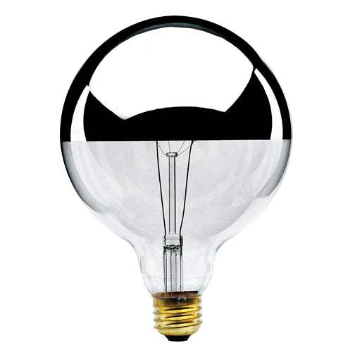 Bulbrite 100G40HM 100 Watt Dimmable Incandescent Half Chrome G25 Globe Bulb, Medium Base - Cheap-Us