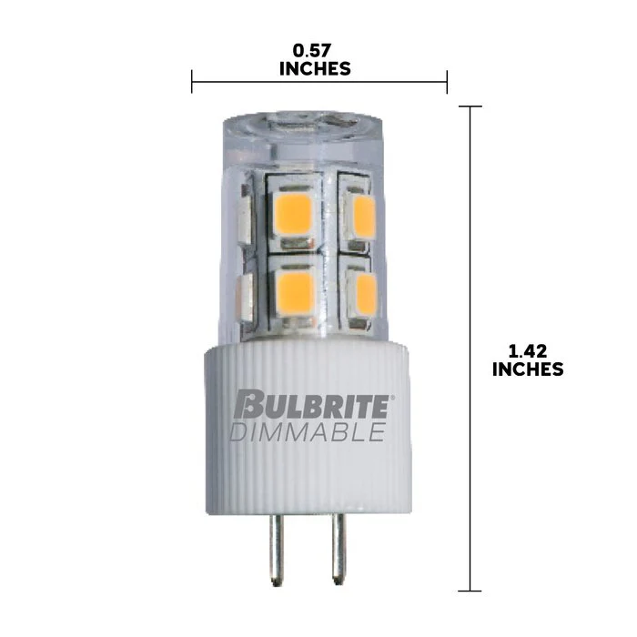 BULBRITE LED JC BI-PIN (G4) 2W NON-DIMMABLE LIGHT BULB 2700K/WARM WHITE 15W INCANDESCENT EQUIVALENT 3PK (770586) - Cheap-Us