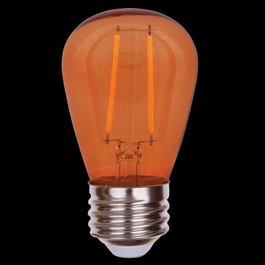Luxrite LED Filament S14 Light Bulb, E26 Medium Base, 0.5W, Orange Transparent Bulb Finish, Pack of 9 (LR21733) - Cheap-Us