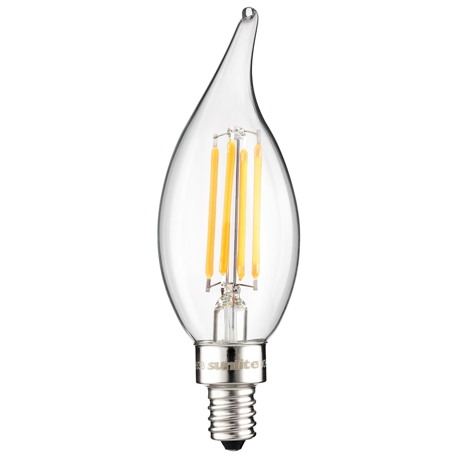 Sunlite LED Vintage Chandelier 4W (40W Equivalent) Light Bulb Candelabra (E12) Base, Warm White - Cheap-Us