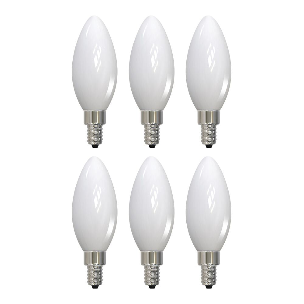 Bulbrite Pack of (4) 4.5 Watt Dimmable Milky Filament B11 Candelabra (E12) LED Bulb - 400 Lumens, 3000K, and 90 CRI - Cheap-Us