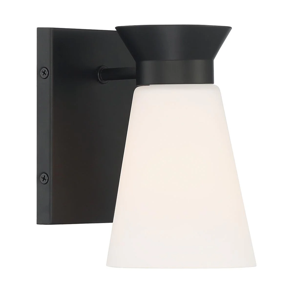 60-7311 CALETA 1 LIGHT WALL SCONCE Caleta - 1 Light Sconce with Cylindrical Glass - Black Finish - Cheap-Us