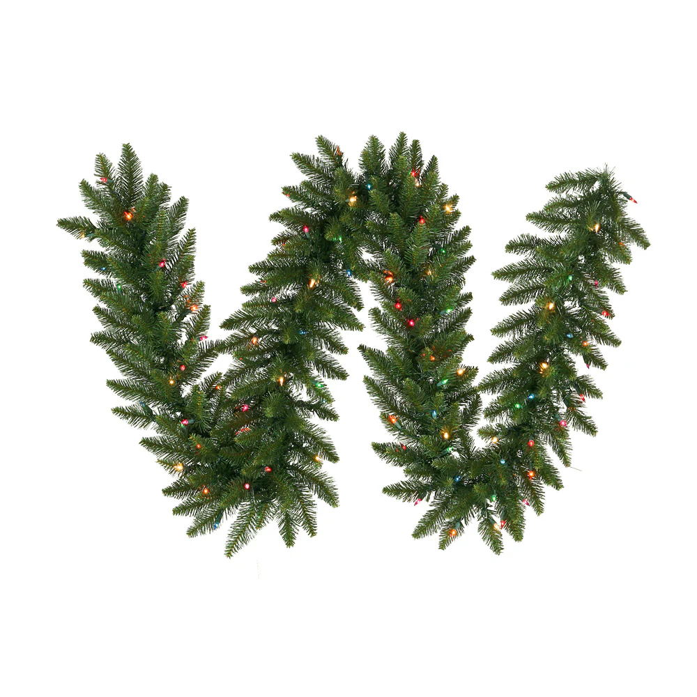 Vickerman 9' Camdon Fir Artificial Christmas Garland Multi-colored LED Mini Lights - Cheap-Us