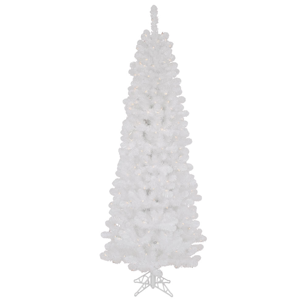 Vickerman 8.5' White Salem Pencil Pine Artificial Christmas Tree 400 Clear Dura-lit Incandescent Lights - Cheap-Us