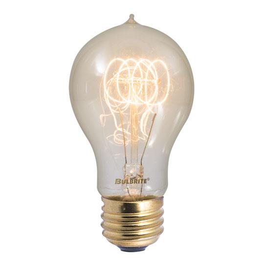 BULBRITE INCANDESCENT A19 MEDIUM SCREW (E26) 60W DIMMABLE NOSTALGIC LIGHT BULB 2200K/AMBER 4PK (136020) - Cheap-Us