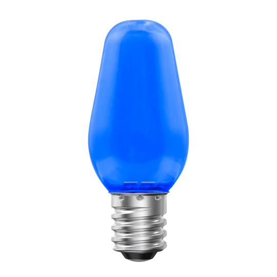 Luxrite LED C7 Small Light Bulb, E12 Candelabra Base, 0.5W, Blue Finish (LR21753) - Cheap-Us