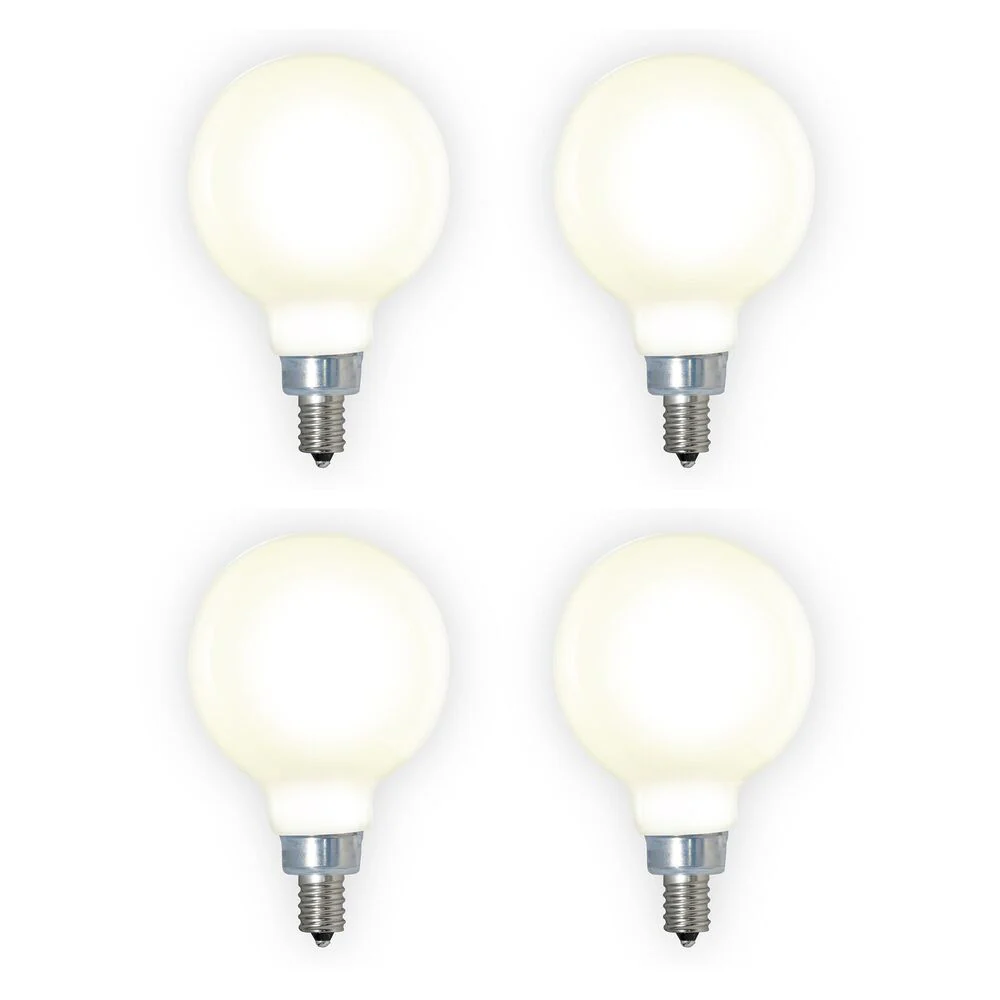 Bulbrite 40-Watt Equivalent Dimmable (E12) Candelabra Screw Base Milky Filament G16 LED Light Bulb, 3000K (4-Pack) - Cheap-Us