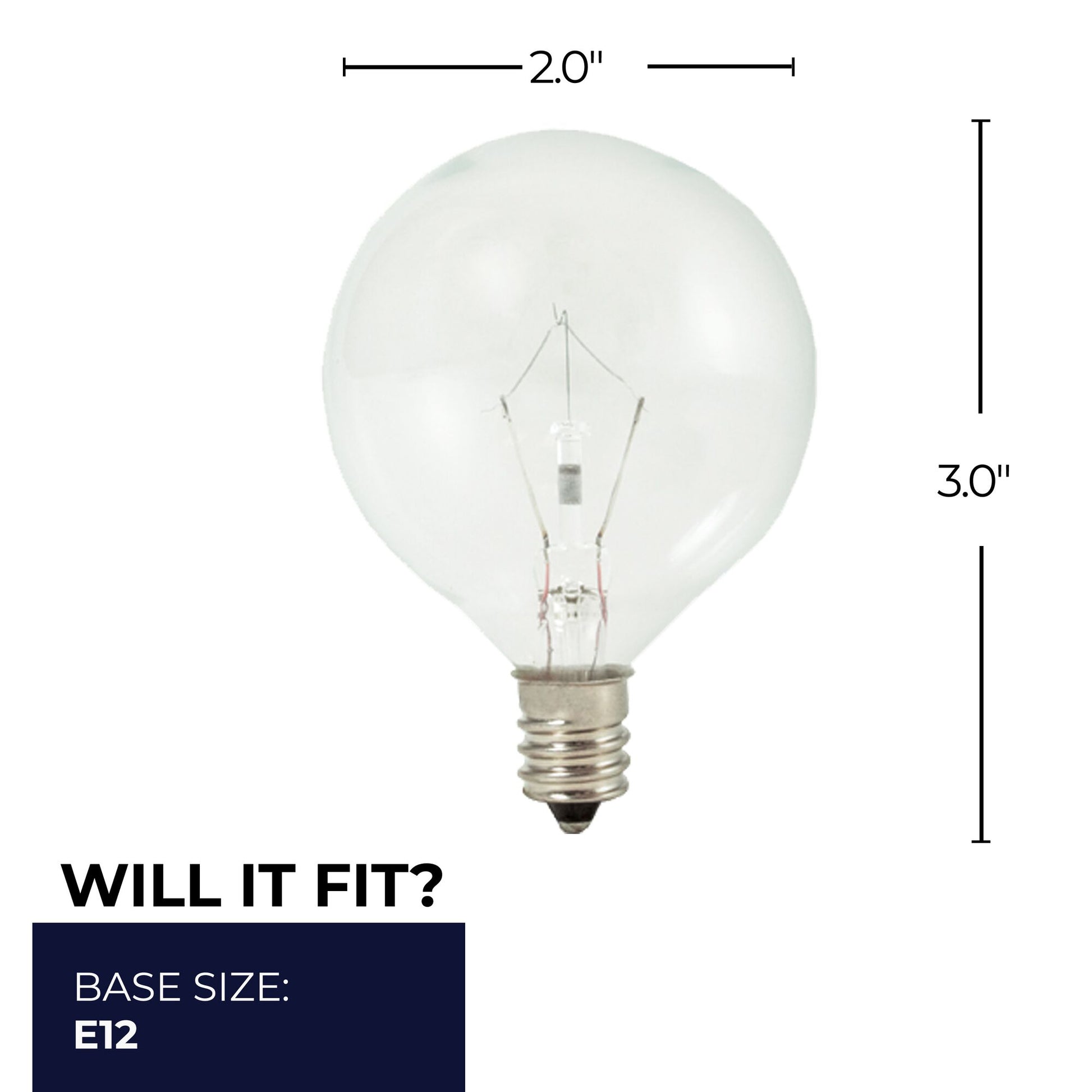 BULBRITE KRYPTON G16.5 CANDELABRA SCREW (E12) 25W DIMMABLE LIGHT BULB 2700K/WARM WHITE 20PK (461225) - Cheap-Us