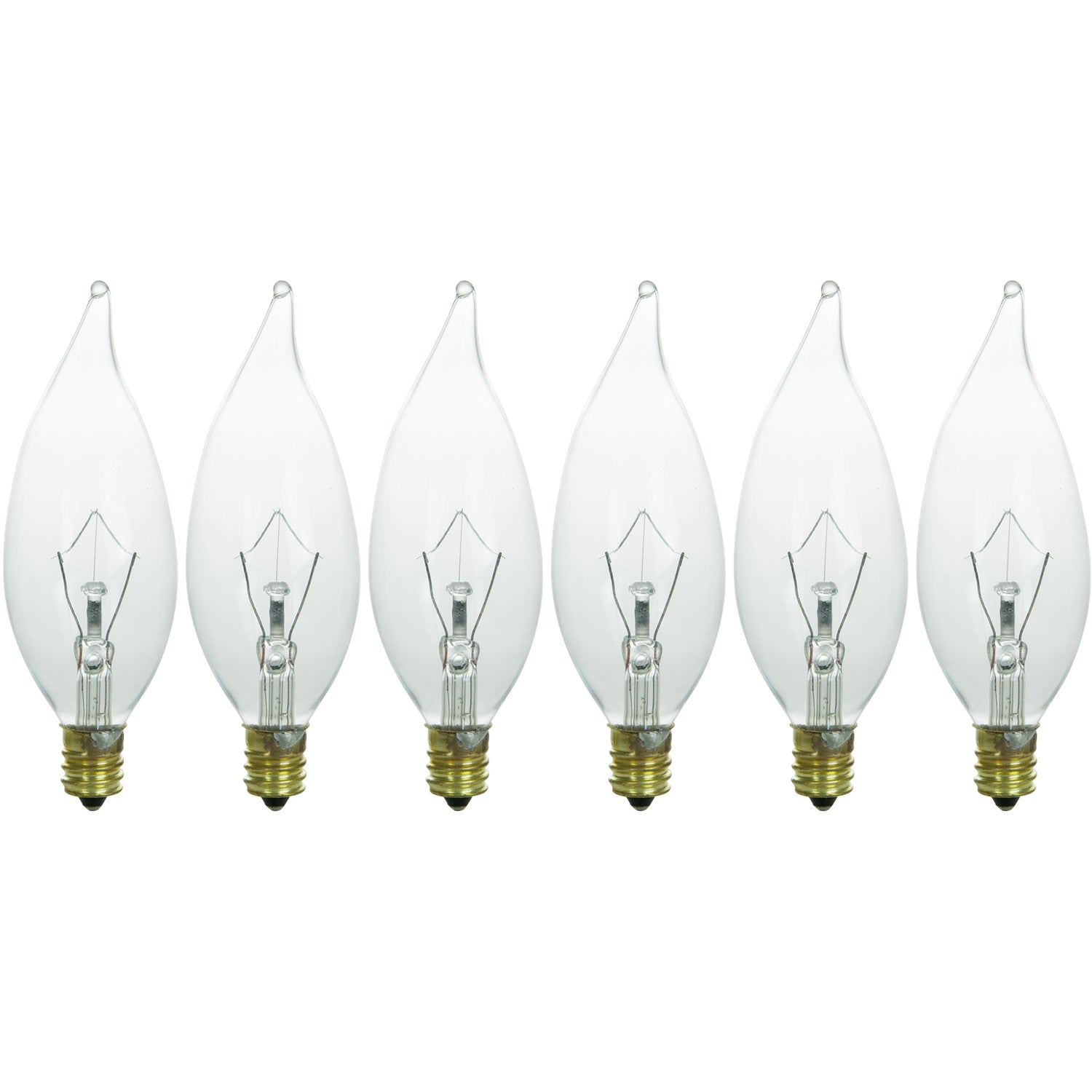 Sunlite 25 Watt Krypton Flame Tip Chandelier, Candelabra Base, Clear - Cheap-Us