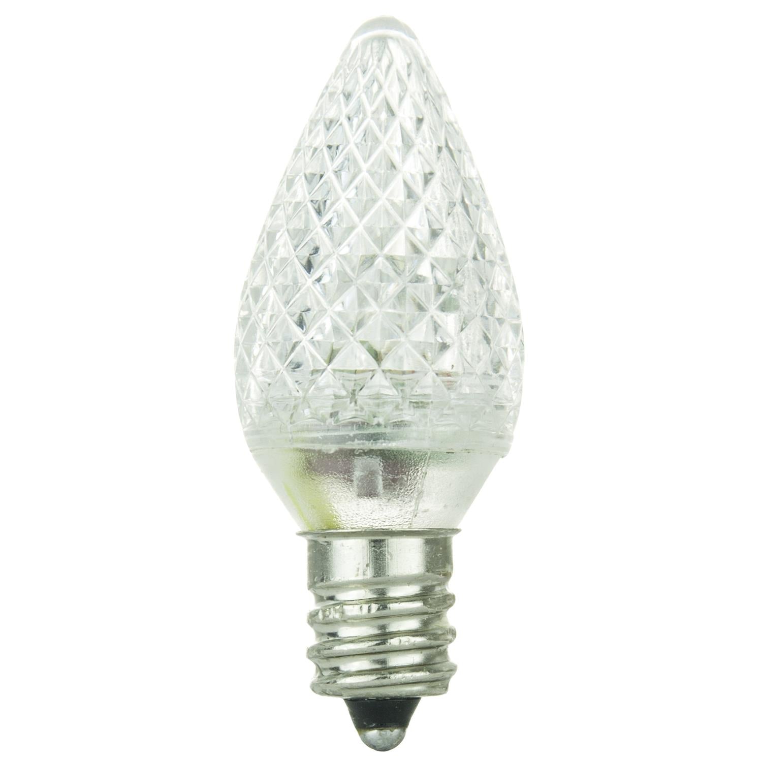 Sunlite 80703 LED C7 Holiday Decorative Bulb 0.4 Watts, E12 Candelabra Base, Faceted Christmas-Lights Nightlight - Cheap-Us