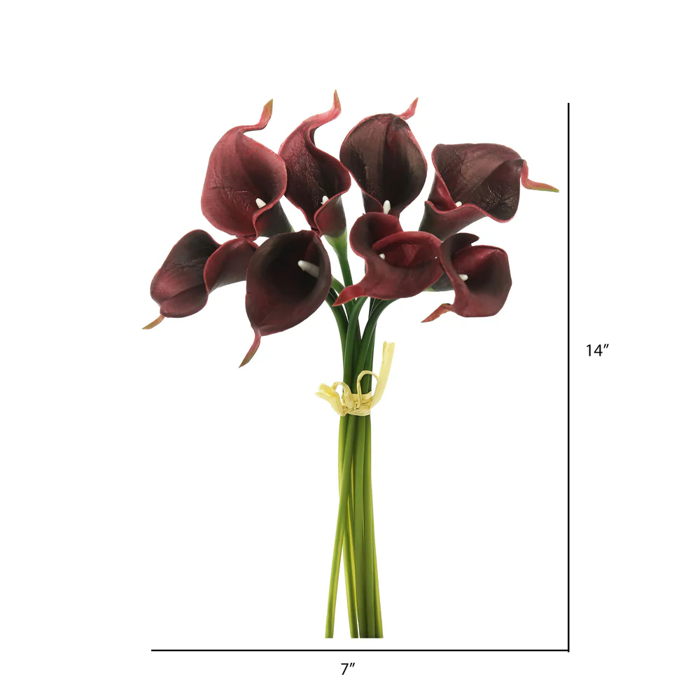 Vickerman 14'' Artificial Burgundy Calla Lily Bundle - Cheap-Us