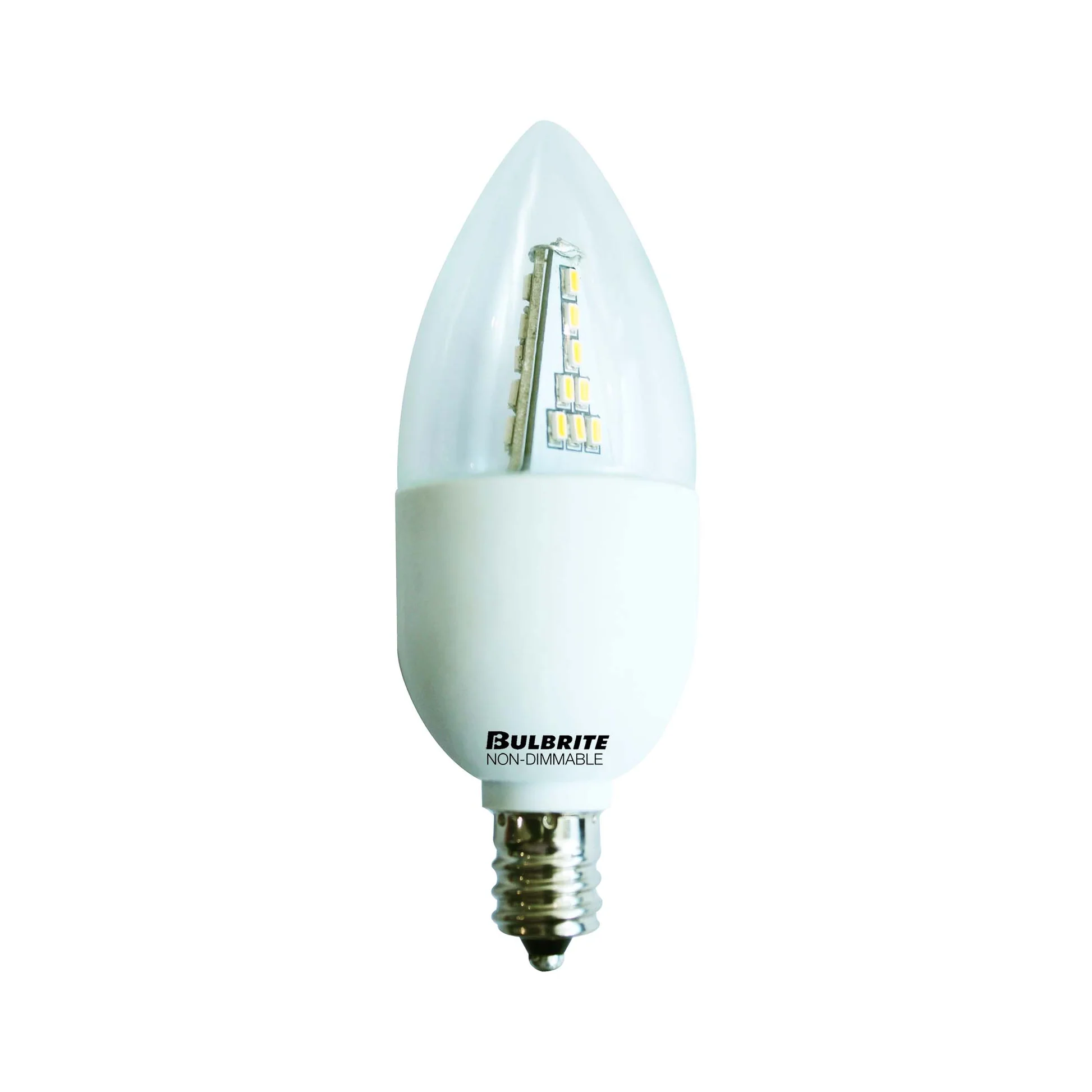 Bulbrite LED3CTC/E 3 Watt (25 Watt) LED B10 Non-Dimmable Chandelier Bulb, Candelabra Base, Clear - Cheap-Us